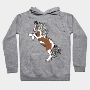 Bay Tobiano Rearing Gypsy Vanner Hoodie